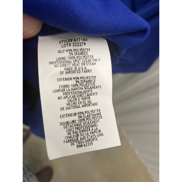 Betsy &‎ Adam Dress Sz 10 Blue Waterfall Formal Prom Dance Cocktail Evening Long - Picture 7 of 7